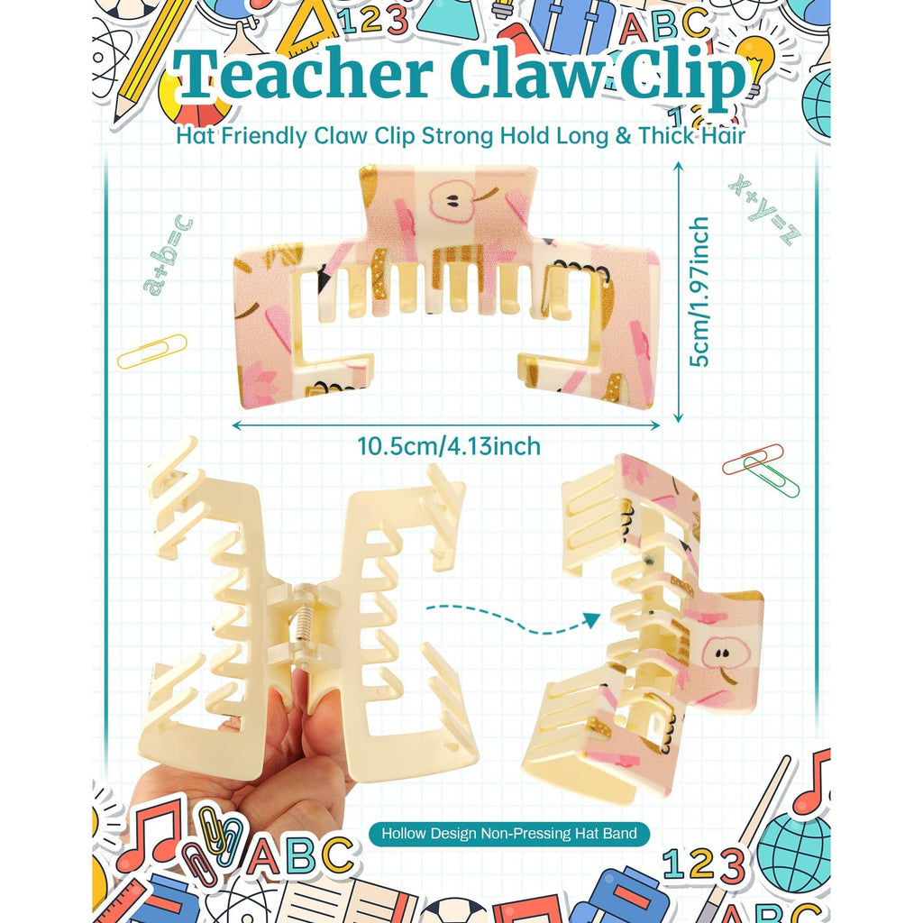 A pair of hat-friendly claw clips designed for thick hair. Strong hold with a non-pressing band. Verified by CuratCart.