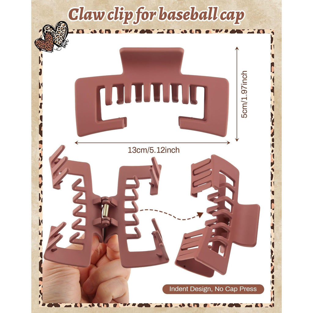 Stylish claw clips designed for baseball caps, ensuring secure hold without pressure. Verified by CuratCart.