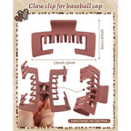 Stylish claw clips designed for baseball caps, ensuring secure hold without pressure. Verified by CuratCart.