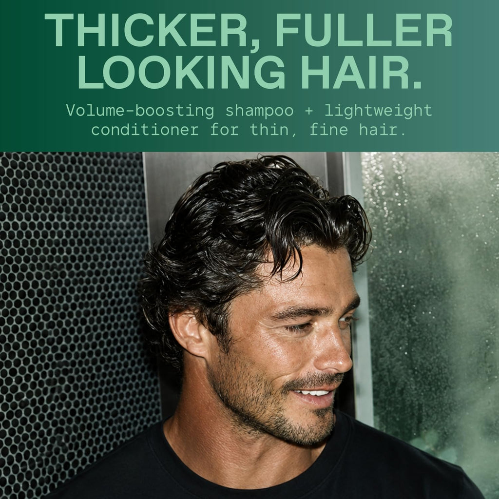Available online: Hawthorne Men's Thickening Shampoo & Conditioner for thicker, fuller hair. Perfect for fine hair!