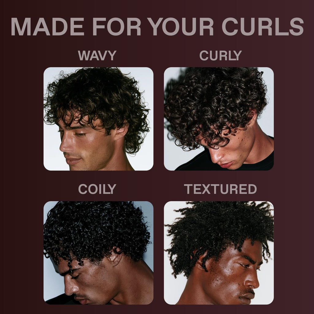 Hawthorne's shampoo and conditioner for textured hair, showcasing diverse hairstyles: wavy, curly, coily, and textured.