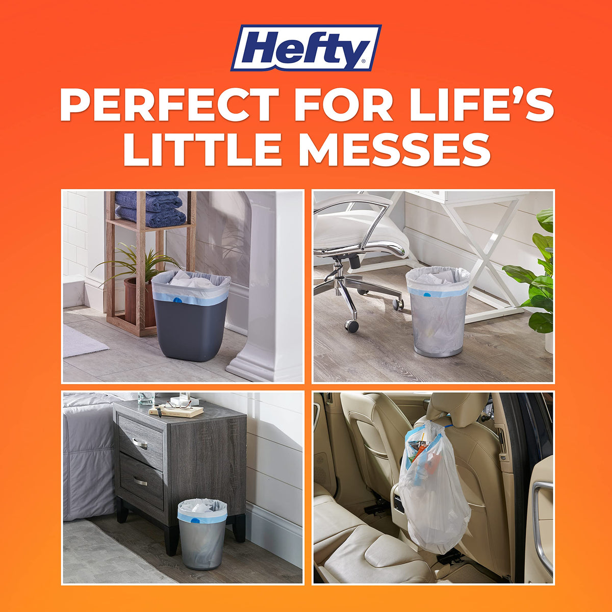 Hefty Small Trash Bags, perfect for daily use in various settings. Keep your spaces tidy with Curat Cart's premium selection.