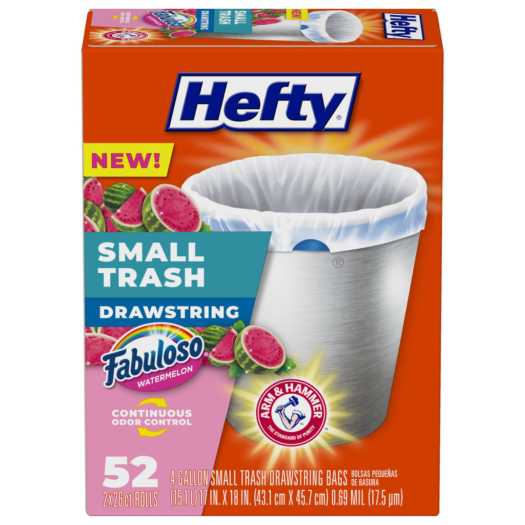 Discover premium imported Hefty Small Trash Bags with odor control, now available at Curat Cart. Perfect for everyday use.
