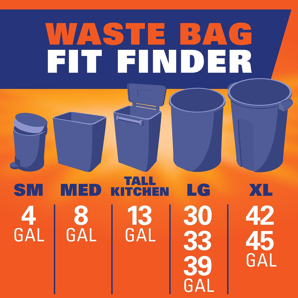 Discover the Hefty Small Trash Bags fit guide, showcasing premium imported waste bag sizes for optimal use. Available at Curat Cart.