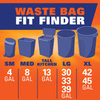 Discover the Hefty Small Trash Bags fit guide, showcasing premium imported waste bag sizes for optimal use. Available at Curat Cart.