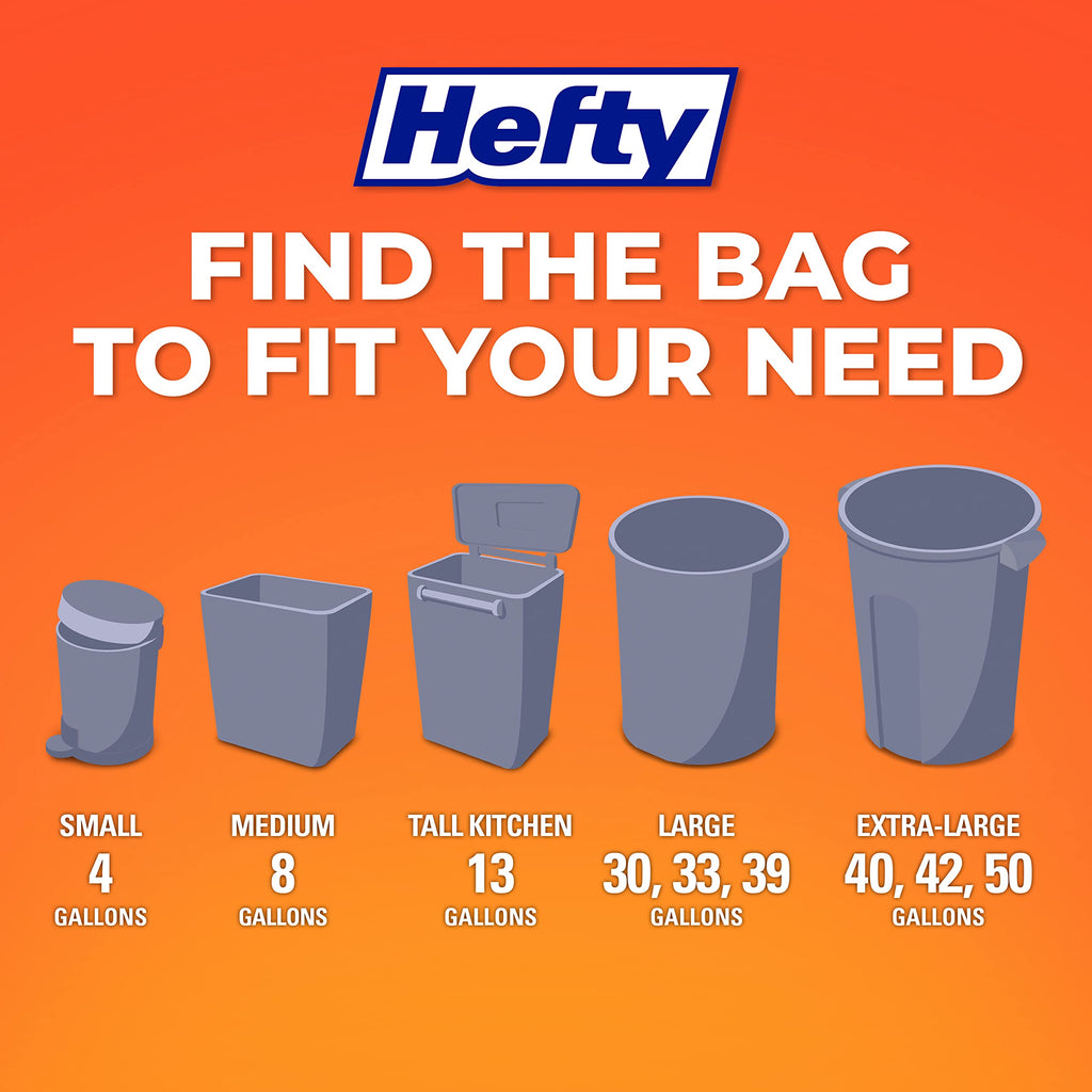 Discover Hefty Small Garbage Bags, premium imported choice for efficient waste management. Available at Curat Cart.