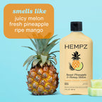 Hempz Sweet Pineapple & Honey Melon Body Wash; refreshing scent of juicy melon, pineapple, and mango. Verified by CuratCart.