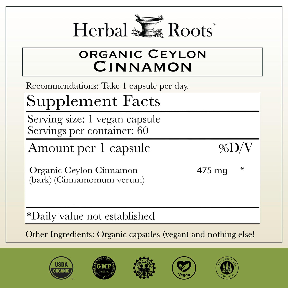 Discover Herbal Roots Ceylon Cinnamon Capsules, 100% Authentic and available in India via Curat Cart. Perfect for daily wellness.