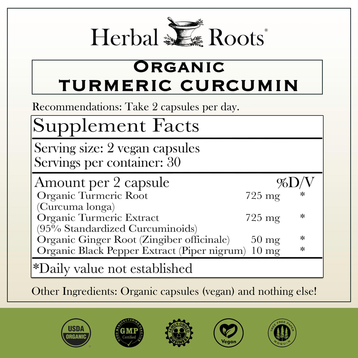 Herbal Roots Organic Turmeric Capsules offer 100% authentic turmeric curcumin, available in India at Curat Cart.