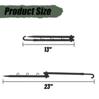 Highwild Tree Stand Bow Hanger with precise size details, emphasizing high-quality material. Available at Curat Cart.