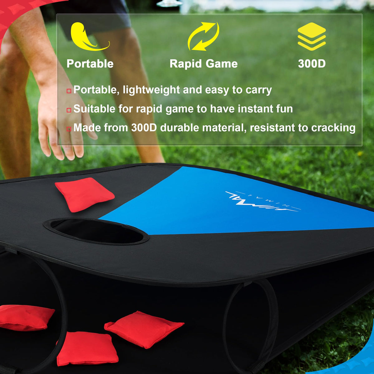 Himal Outdoors Cornhole Board Set in durable 300D material, perfect for rapid games. Available at Curat Cart.