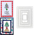 Premium imported hinana Rectangle Frame Metal Die Cuts featuring festive designs, ideal for all occasions. Available at Curat Cart.