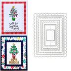 Premium imported hinana Rectangle Frame Metal Die Cuts featuring festive designs, ideal for all occasions. Available at Curat Cart.