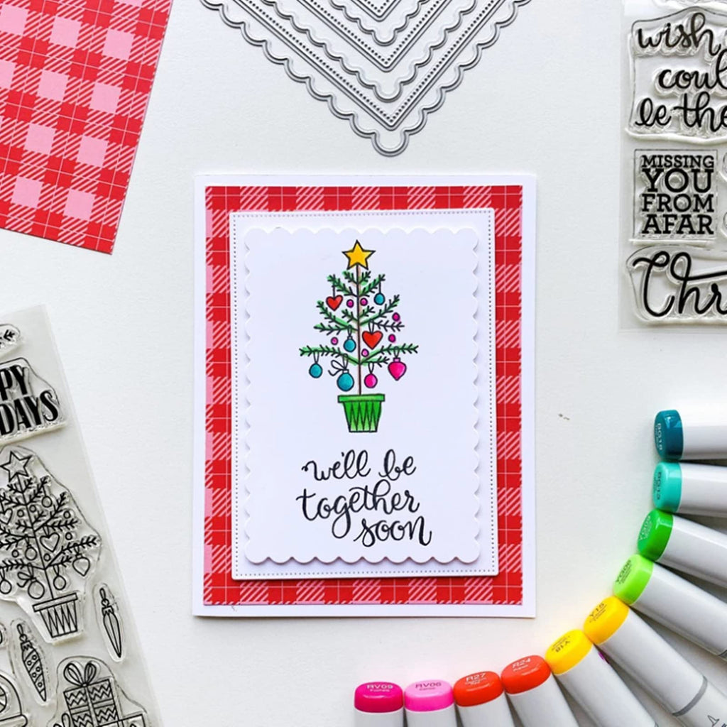 Hinana Rectangle Frame Metal Die Cuts enhance your craft projects. Perfect for festive greetings, available at Curat Cart.