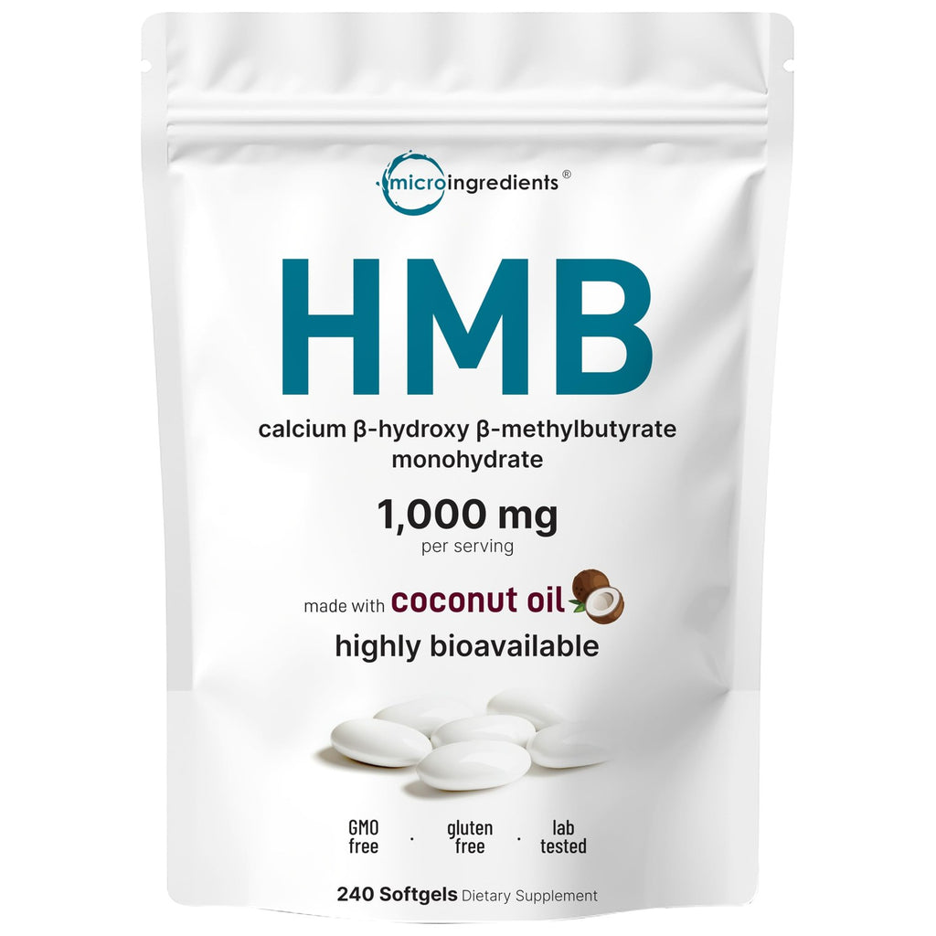 HMB Supplements for Muscle Recovery, premium import with coconut oil for enhanced absorption, available at Curat Cart.