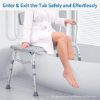 HOMLAND Tub Transfer Bench enables safe and easy entry and exit from the tub, 100% Authentic, Available in India at Curat Cart.
