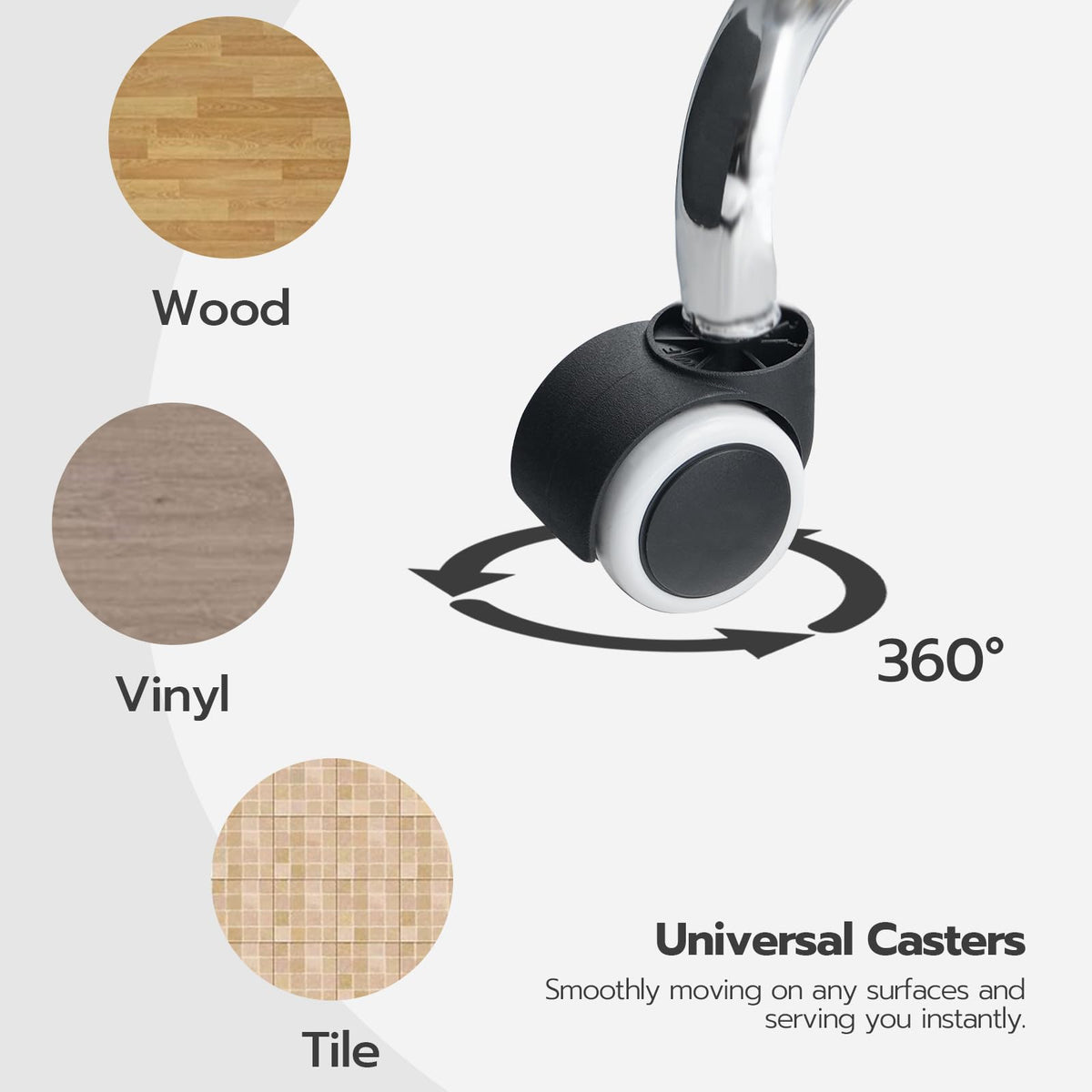 Discover the HOOBRO Height Adjustable Rolling Stool with universal casters for smooth movement on various surfaces. Available at Curat Cart.