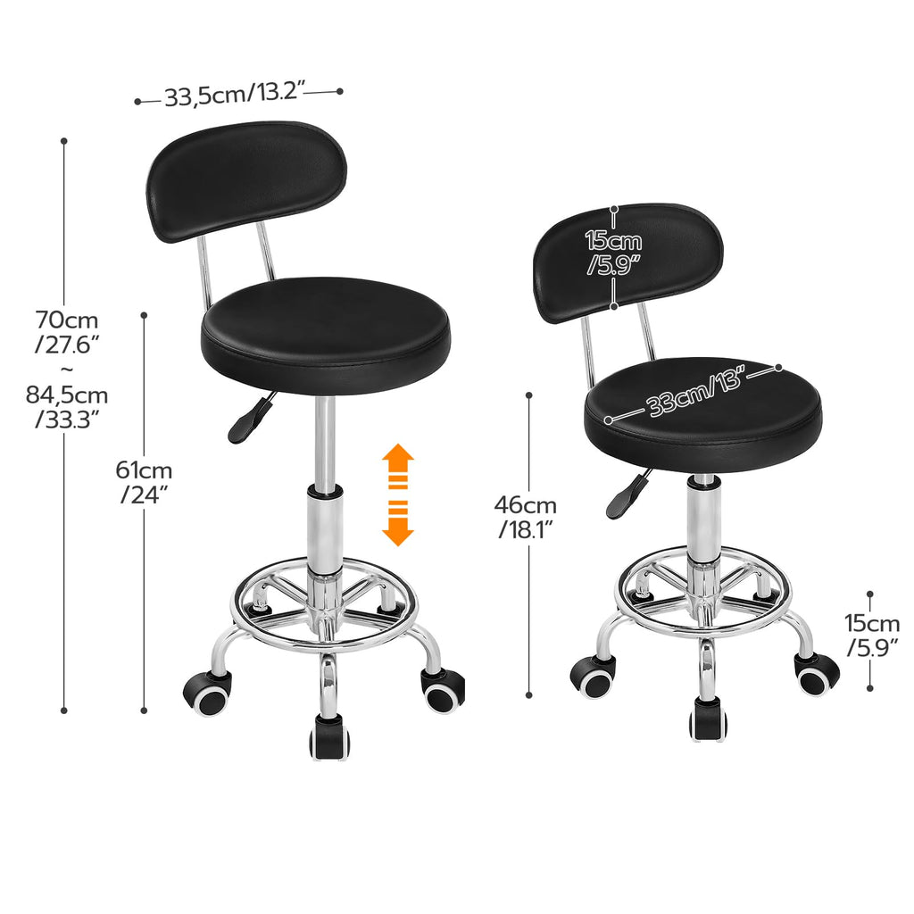 HOOBRO Height Adjustable Rolling Stool features high-quality finish and official packaging, available at Curat Cart for stylish comfort.