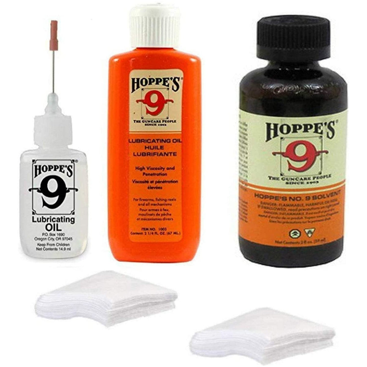 Premium imported Hoppe's Oil Combo Pack includes high-viscosity lubricant and solvent, ideal for maintenance. Available at Curat Cart.