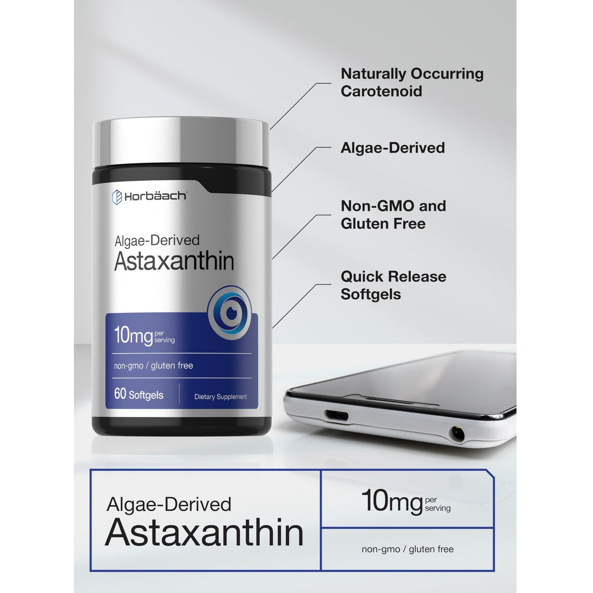 Discover Horbäach Astaxanthin supplements, specially curated by Curat Cart for health enthusiasts in India. Boost wellness today.