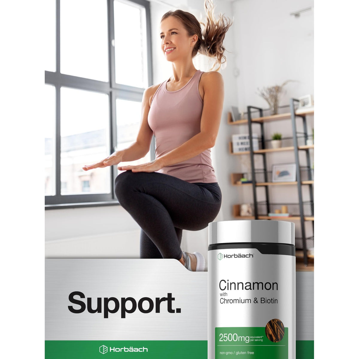 Horbäach Cinnamon Chromium Biotin, a premium imported supplement, enhances fitness and wellness. Available at Curat Cart.