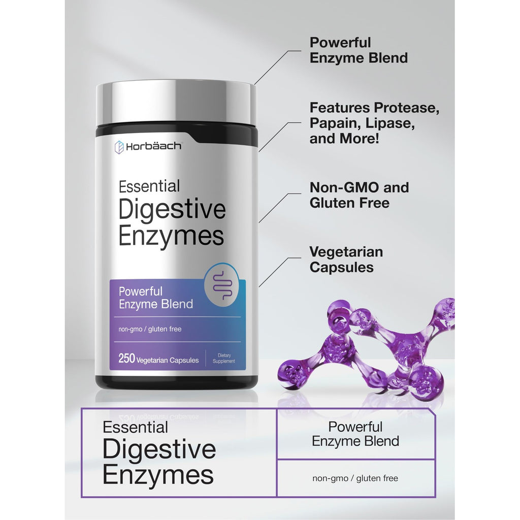 Discover Horbäach Essential Digestive Enzymes, a powerful enzyme blend, exclusively at Curat Cart for optimal digestion and health.