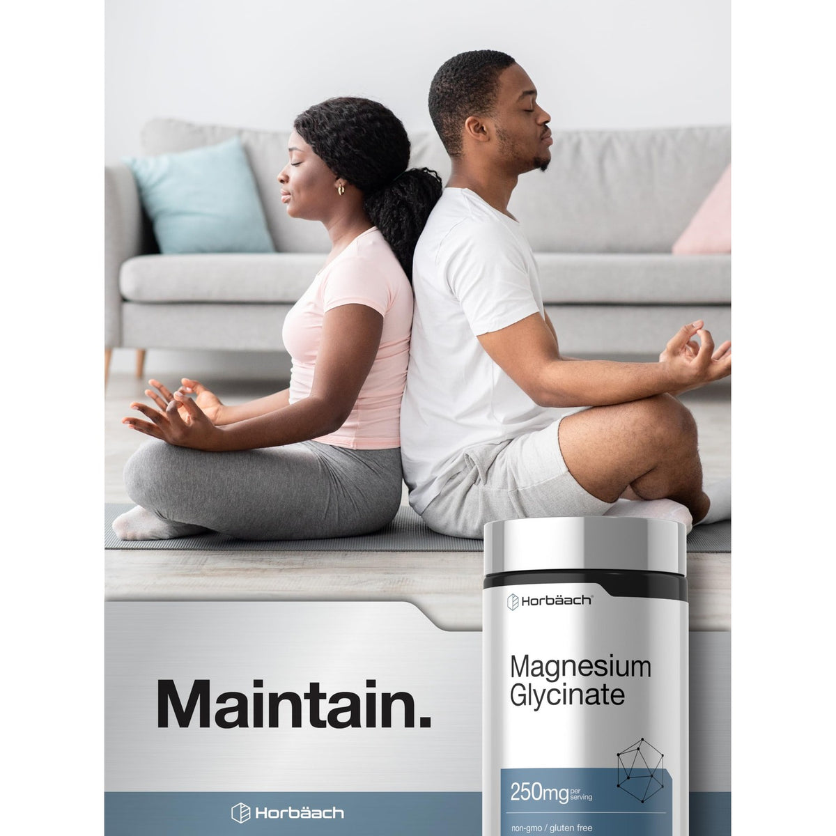Horbäach Magnesium Glycinate 250mg, a premium import for wellness, available at Curat Cart. Enhance your health today.