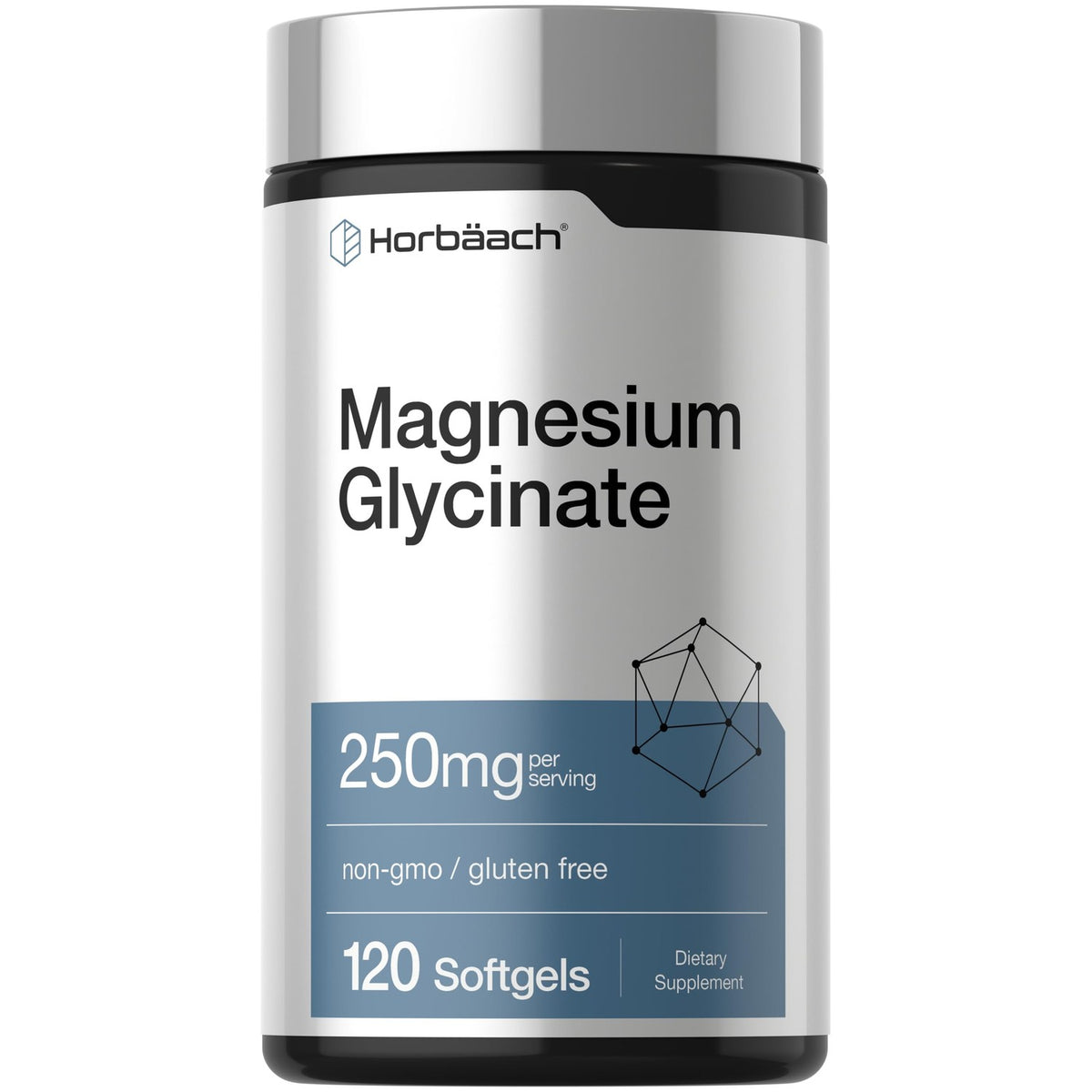 Discover premium imported Horbäach Magnesium Glycinate, 250mg per serving, 120 softgels, available at Curat Cart.