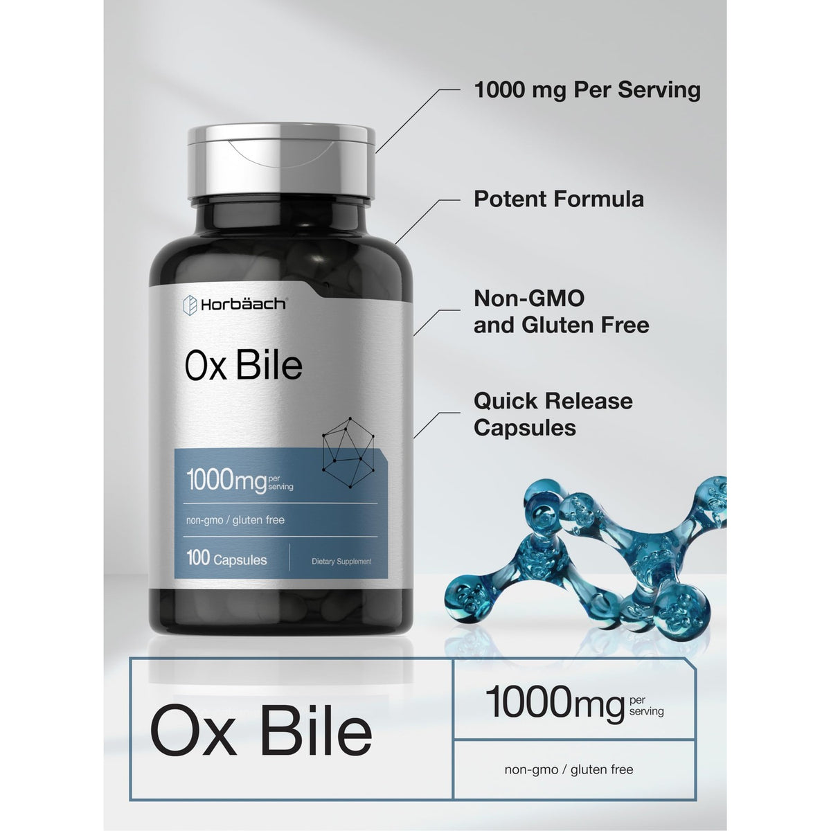 Discover Horbäach Ox Bile Supplement, specially curated by Curat Cart for optimal wellness. Non-GMO, gluten-free formula in quick-release capsules.