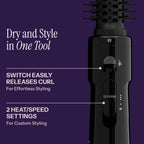 Hot Tools Pro Artist Hot Air Styling Brush features 2 heat settings for custom styling and an easy switch for effortless curls. Verified by CuratCart.