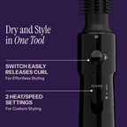 Hot Tools Pro Artist Hot Air Styling Brush features 2 heat settings, easy curl release for effortless styling.