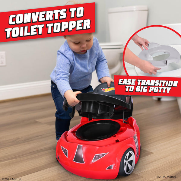 Hot Wheels™ Race Car Potty Training Toilet, Includes Detachable Toddler Toilet Seat and Kids Potty, Ages 12 Months and Up, Red