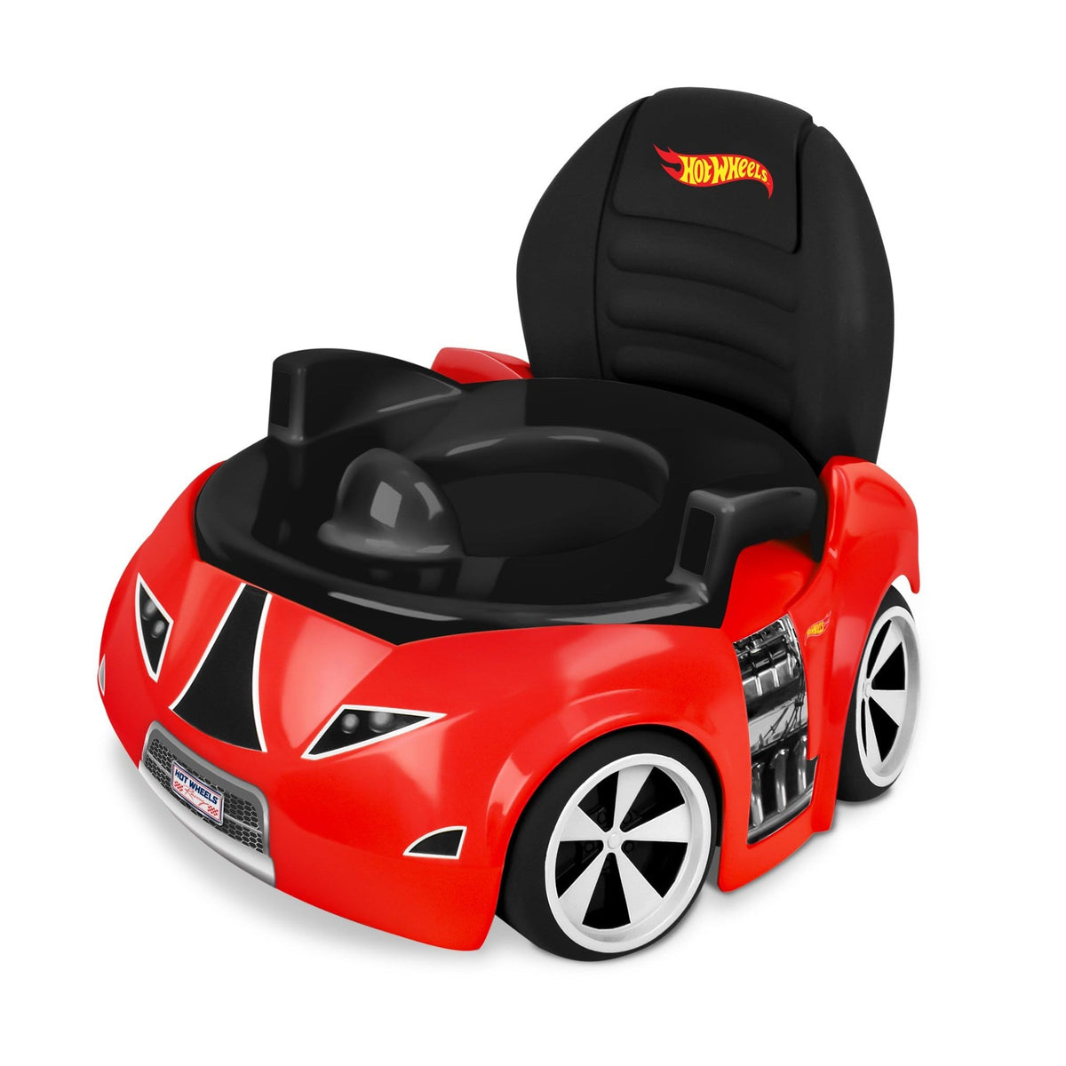 100% genuine Hot Wheels™ race car potty training toilet features a playful design for fun and effective potty training.