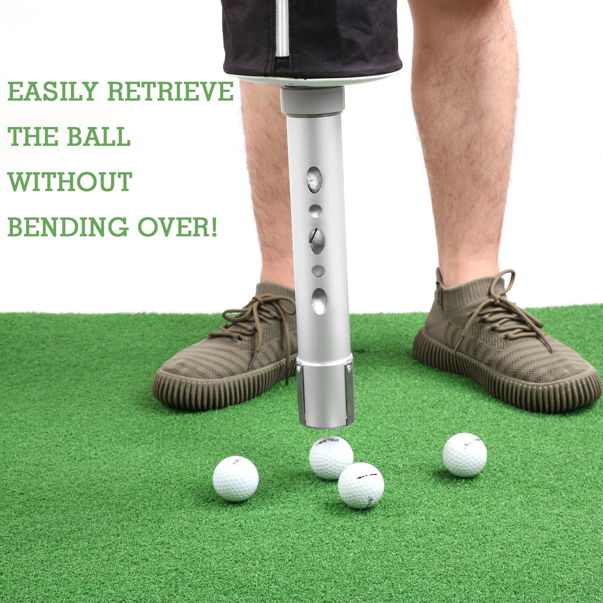 Effortlessly retrieve golf balls with HOW TRUE Golf Ball Shag Bag. Perfect for daily use, available at Curat Cart.