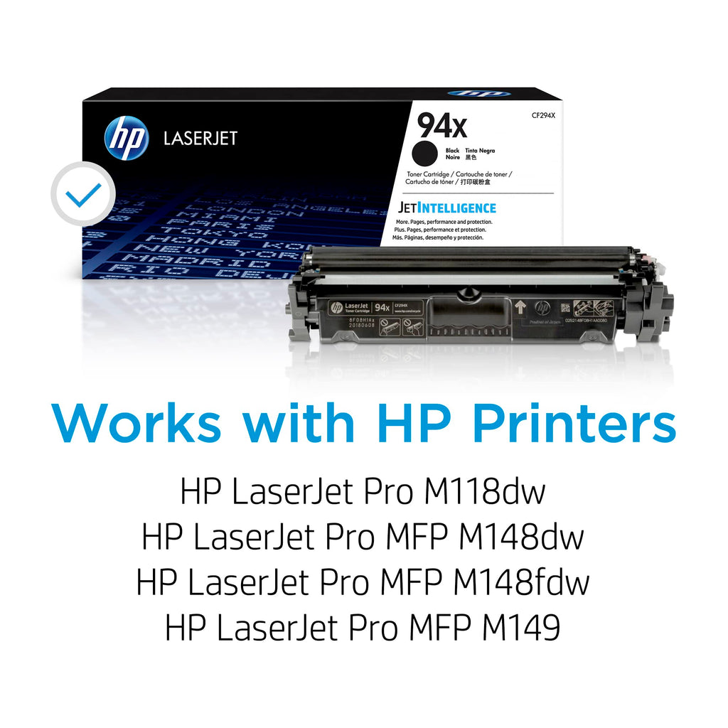 HP 94X Black High-Yield Toner Cartridge ensures 100% authentic printing performance. Available in India at Curat Cart.