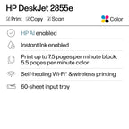 HP DeskJet 2855e Wireless Printer, 100% Authentic, available in India at Curat Cart. Print, copy, and scan with ease.