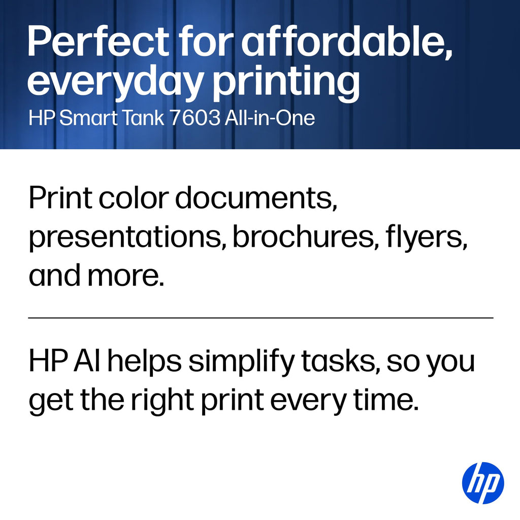 Discover the HP Smart Tank All-in-One Printer, perfect for affordable, everyday printing, exclusively at Curat Cart.