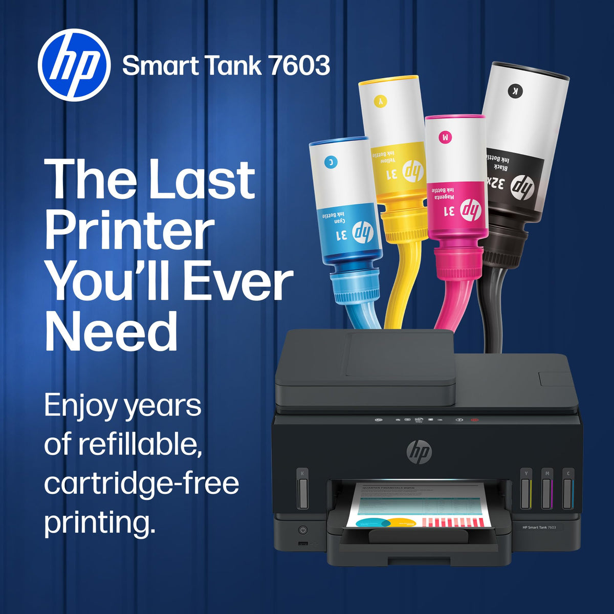 Experience hassle-free printing with the HP Smart Tank All-in-One Printer, designed for long-lasting usage. Available at Curat Cart.