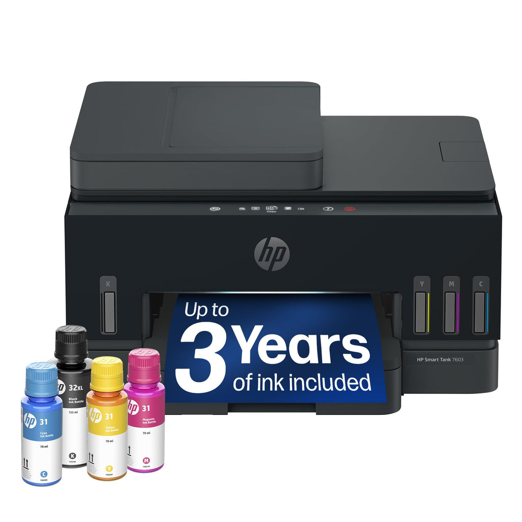 Discover the HP Smart Tank All-in-One Printer, a premium import with up to 3 years of ink included, available at Curat Cart.