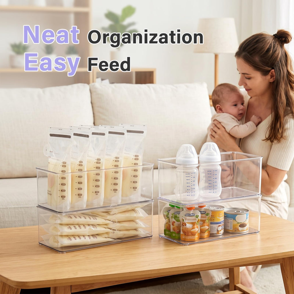 Hudgan Breastmilk Storage Containers in official packaging ensure neat organization and easy feeding. Available at Curat Cart.