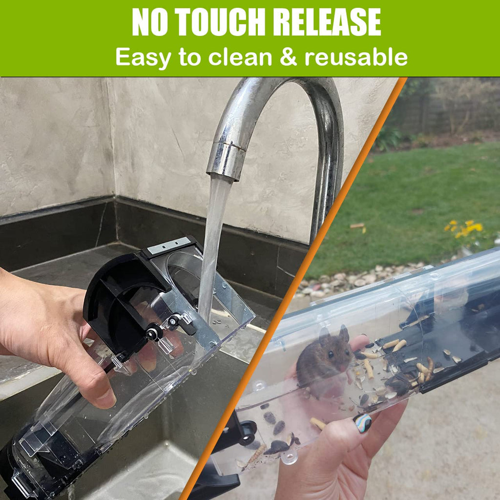 Humane mouse trap with no-touch release, easy to clean and reusable. 100% Authentic, available in India at Curat Cart.