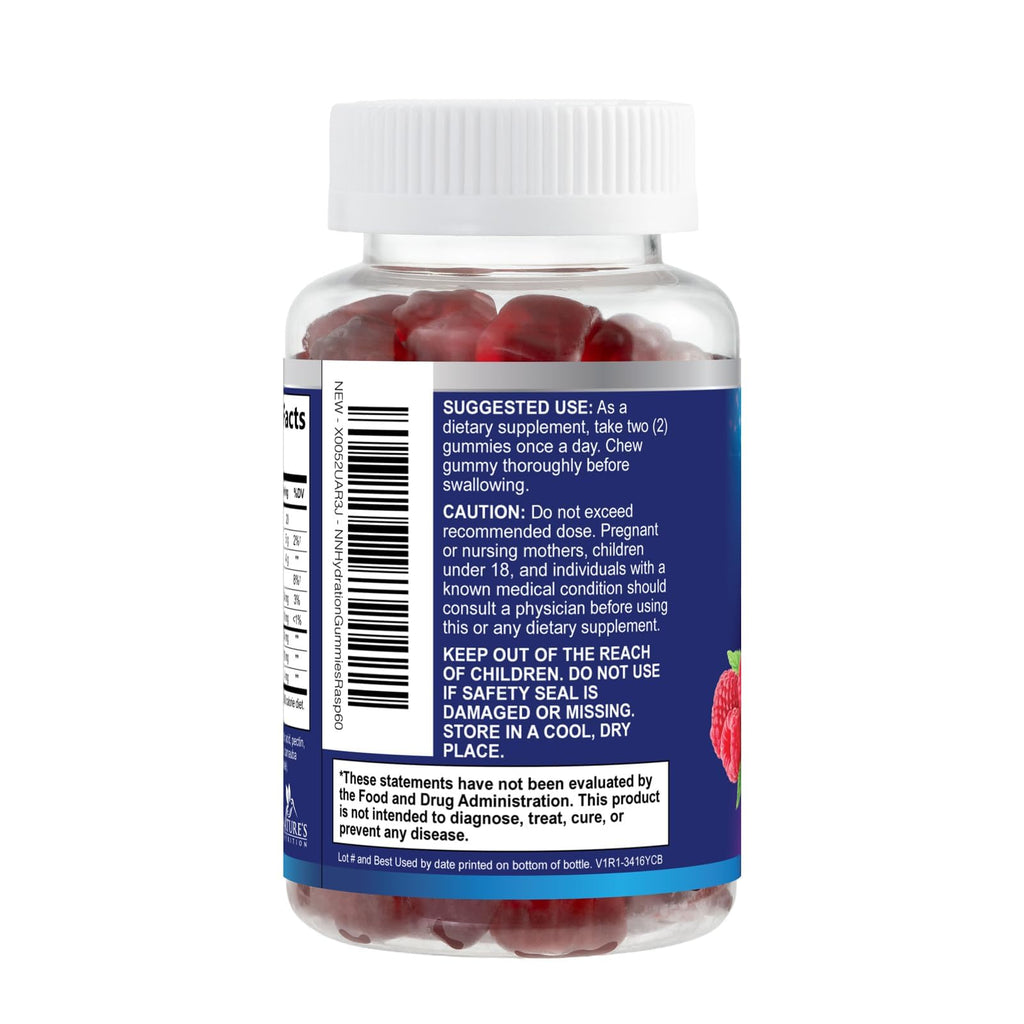 Hydration Electrolyte Gummies in high-quality packaging, featuring detailed usage instructions. Available at Curat Cart.