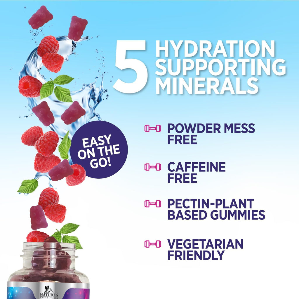 Discover premium imported Hydration Electrolyte Gummies with 5 hydration minerals, perfect for on-the-go hydration. Available at Curat Cart.