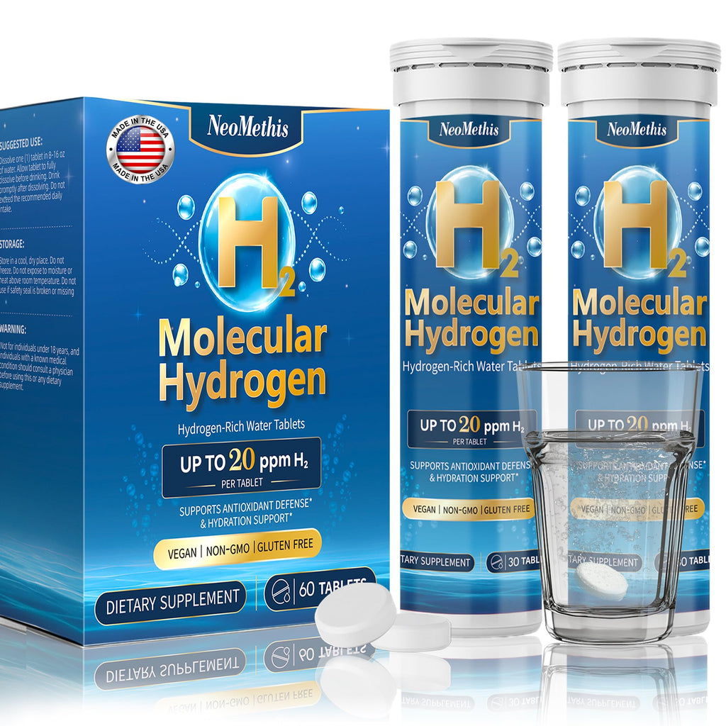 Hydrogen Water Tablets from NeoMethis, a premium import offering antioxidant support. Available at Curat Cart.