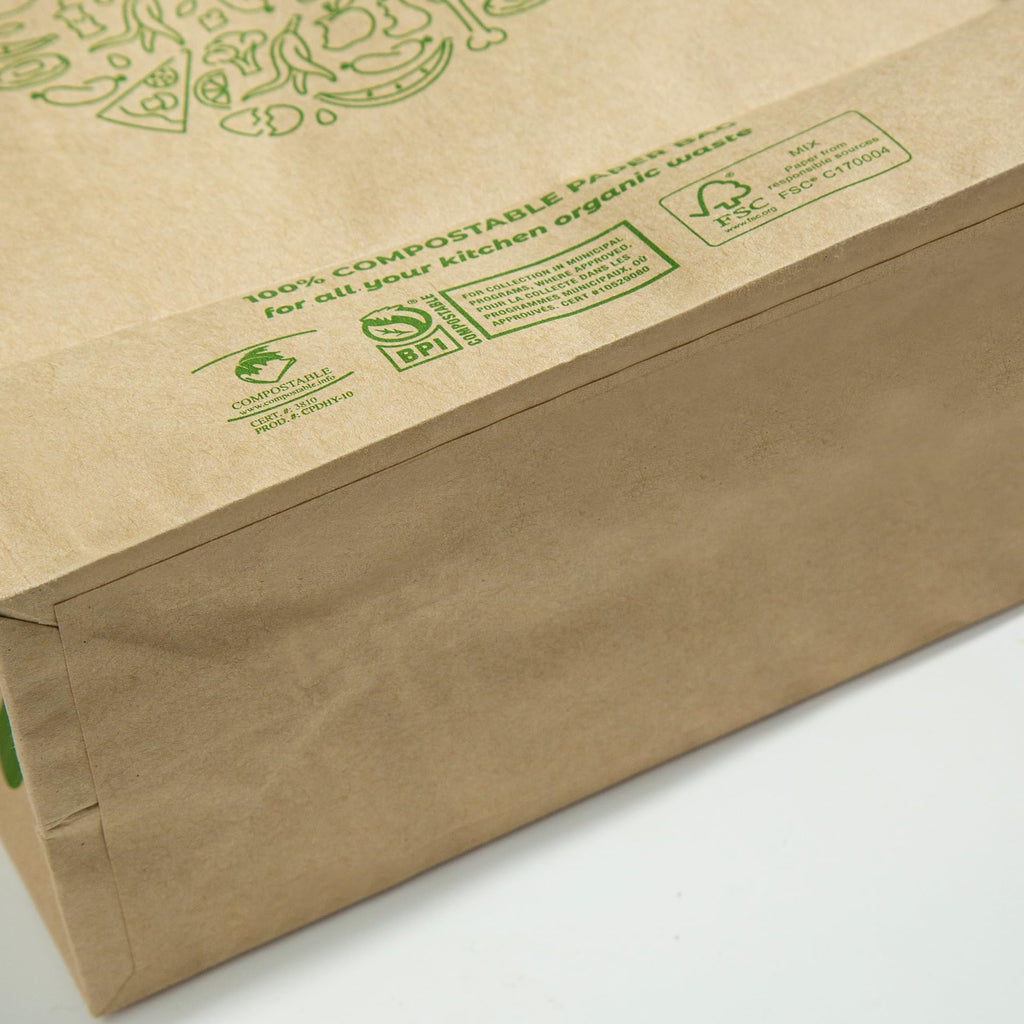 Hytrend Kitchen Food Waste Bag in official packaging, made from 100% compostable material for eco-friendly kitchen use. Available at Curat Cart.