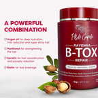 Revitalize your hair with I Belli Capelli Ravenna B-tox. Enriched with argan oil, keratin, and biotin for hydration and shine.