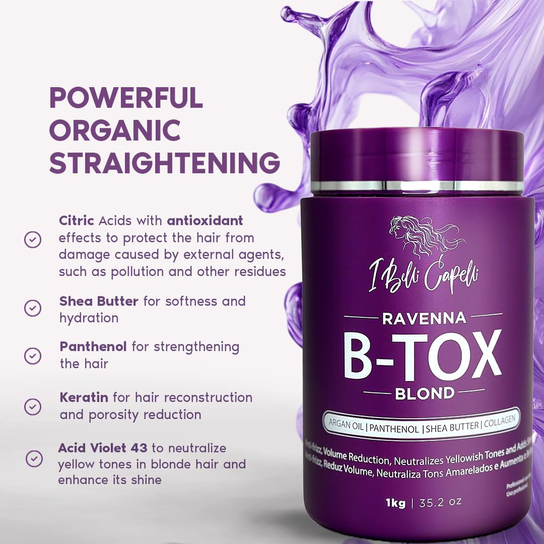 I Belli Capelli Ravenna Hair B-tox Treat, 100% authentic, organic formula for hair strengthening and shine enhancement.