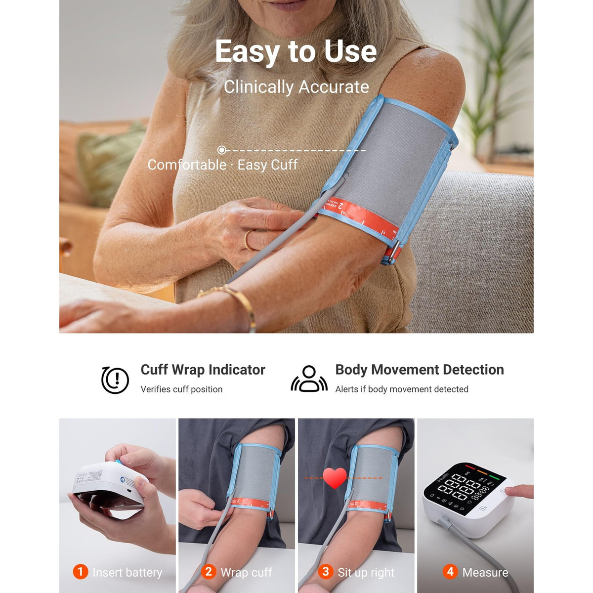 Experience clinically accurate readings with the iHealth Track Pro Blood Pressure Monitor, exclusively available at Curat Cart.