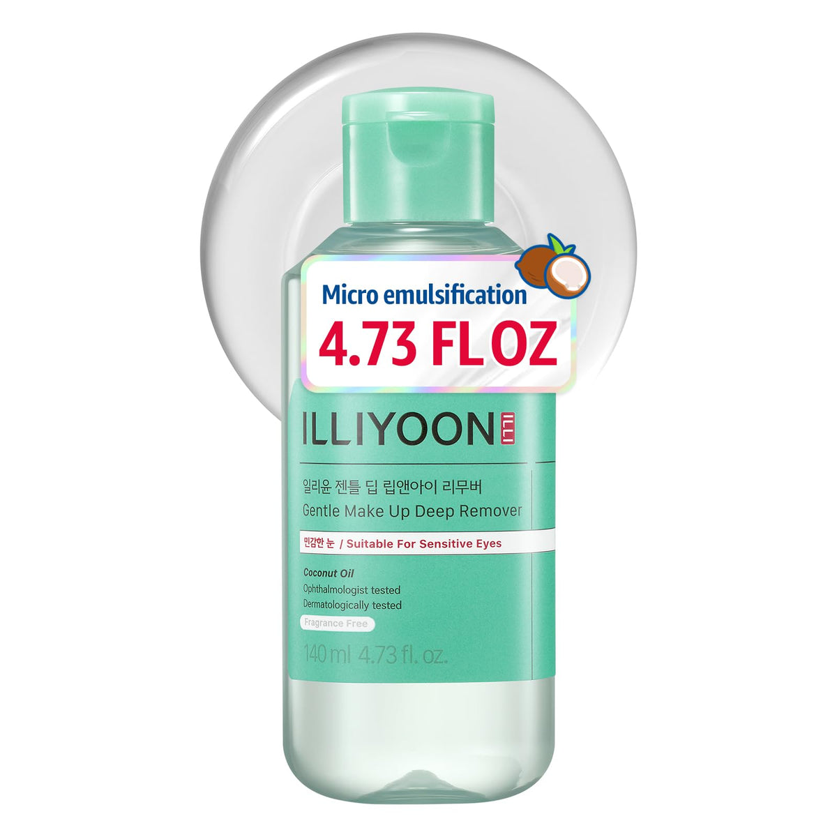 Illiyoon Gentle Deep Eye Makeup Remover, premium import for sensitive eyes, available at Curat Cart. Experience soothing cleansing.