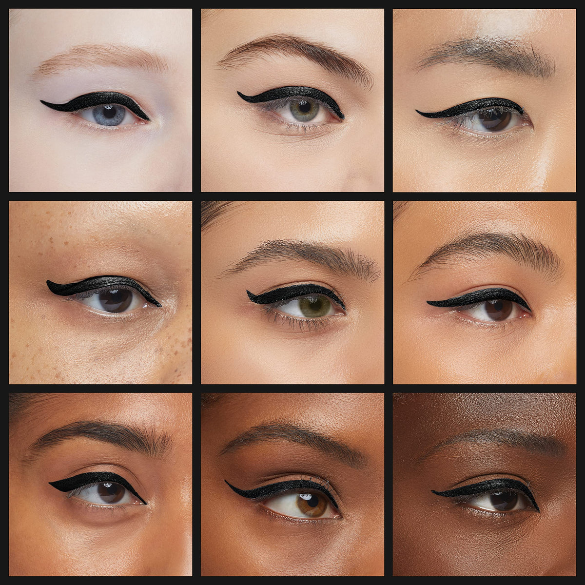 Explore stunning winged eyeliner looks, showcasing diverse models. Available in India. Order online now for flawless application!
